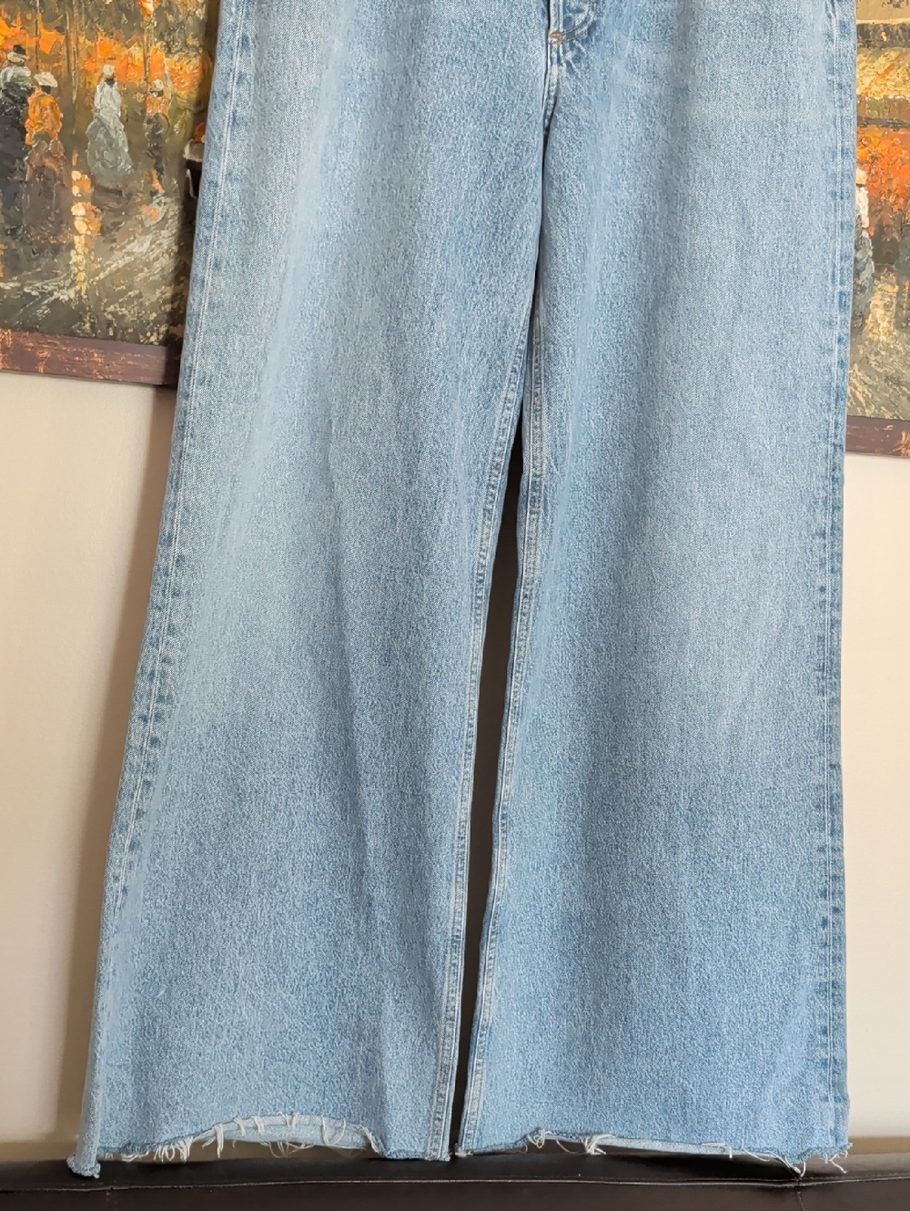 AGOLDE Dame High-Rise Wide-Leg Jeans in Light Blue - Picture 7 of 15